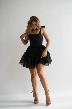 The Siena Mini Dress in Black Swan – Wild Rose & Sparrow Short Dress Bridesmaid, Cute Black Short Dress, Poofy Reception Dress, Black Dress Courthouse Wedding, Black Formal Dress Short Plus Size, Black Bridal Dress Short, Black Mini Dress Wedding, Dressy Casual Dresses Wedding, Black Cupcake Dress