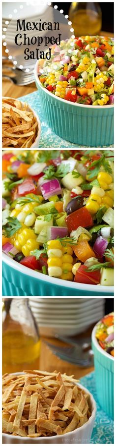 mexican chopped salad with corn and tomatoes