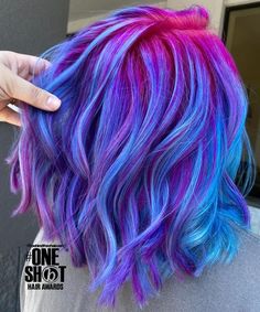 Pink Purple And Blue Hair, Pink Purple Blue Hair, Purple Blue Hair, Vivid Hair Color, Aqua Hair, Cute Hair Colors