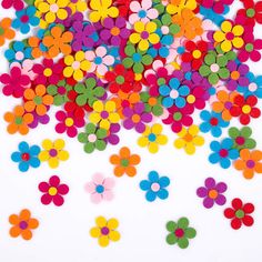 PRICES MAY VARY. [ Package Includes ]: 120 pieces fabric felt flower embellishments [ Size ]: Fabric flowers are measured at approx. 1.1 inch in diameter, small size can be applied to more projects. [ Material ]: Made of felt, it is light in weight and easy to paste without fading [ Assorted colors ]: Felt flowers come with more than 8 colors, such as purple, red, yellow, blue, pink, orange, green and so on for you choice to create your projects. [ Application ]: Perfect for felt board flowers, Diy Kids Art, Assorted Flowers, Flower Confetti, Hair Clips Diy, Flower Embellishments, Diy And Crafts Sewing, Flowers Fabric, Butterfly Wall Stickers, Felt Flower