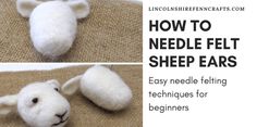 needle felt sheep ears are easy to make and great for beginner's sewing