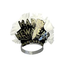 "Happy New Year" Tiaras with Feather Array Black with Gold Glitter Lettering 25 / Box Matches Top Hat #08836-BKGD Glow Bowling, Fun Bowling, Tiara Gold, Happy New Year Message, Balloon Kits, Gift Sack, New Year's Eve Celebrations, Glitter Letters, Party Kits