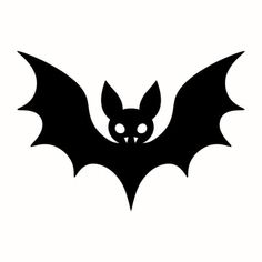 a black bat with fangs on it's wings, and a skull in the middle