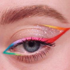 Rainbow Eye Makeup, Airbrush App, Rainbow Makeup, Dope Makeup, Colorful Eye Makeup