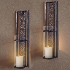 PRICES MAY VARY. Retro Wall Sconce - Handmade from cast iron, finished in antique brown beeswax protective coating. Each sconce measures approx.15.7 x 3.93 x 3.3 inch. these candle holders can be used for pillar or remote flameless LED candles. cylindrical plastic shade Glass dimensions: 3 inches; Including 2 pcs 3"(H) x 2"(D) led pillar candles which fit AA battery (and AA battery not included) Stylish Decoration - A great gift for anyone who likes classic or modern style decoration. These two Vintage Wall Candle Holders, Dining Room Decoration, Black Metal Wall Art, 2 Candle, Vintage Wall Sconces, Led Pillar Candle, Flameless Led Candles, Wall Candle Holders, Candle Wall Sconces