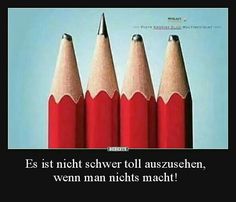 three red pencils with the words,'es istt nich schler toll