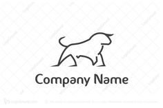 a dog is walking on the ground logo for sale