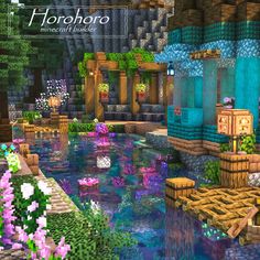 Horohoro on Instagram: "Decorating the river 川の装飾 Version : JAVA 1.20.2 Shaders : Complimentary shaders Resource pack: Vanilla/ Default #minecraft #minecraftbuilds #minecraftbuild #minecraftmemes #minecrafters #マイクラ　#マインクラフト　#マイクラ建築" Minecraft Garden, Capas Minecraft, Minecraft Decoration, Minecraft Houses Survival, Minecraft Structures, Bangunan Minecraft, Minecraft House Plans, Minecraft Farm, Minecraft Cottage