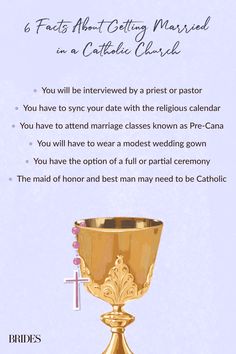 a gold chalicet with the words, you will be interviewed by a priest or pastor