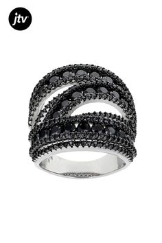 5.07ctw round black spinel rhodium over sterling silver ring. Measures approximately 0.88"L x 0.88"W x 0.25"H. 0.19" shank. Not sizeable. Black rhodium. Black Cubic Zirconia Round Cut Ring, Black Round Band Ring Fine Jewelry, Fine Jewelry Black Round Band Ring, Black Brilliant Cut Ring, Modern Black Diamond Round Rings, Modern Round Diamond Ring With Black Diamonds, Modern Black Diamond Ring, Modern Black Round Cut Jewelry, Black Spinel