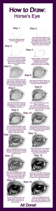 the instructions for how to draw an eye in photoshopped and inked on paper