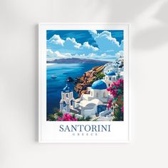 Santorini, Greece Travel Print,  wall art hanging. *Please don't hesitate to specify any customizations or adjustments to tailor the product exactly to your requirements. All prints are carefully packed for shipping with durable postal tubes and shipped by Registered International Mail. = STANDARD DELIVERY = USA - Expect your order within 3-8 working days after your shipping notification. EUROPE - Expect your order within 5-15 working days after your shipping notification. REST OF THE WORLD - Expect your order within 7-20 working days after your shipping notification. If you are thinking of OTHER SIZES, they are AVAILABLE upon request, just contact me and I'll make a custom listing for you. Once your item has shipped, you will receive an email from Etsy with the Tracking Number. Please not Greece Poster, Greece Wall Art, Santorini Travel, Sea Print, Wall Art Travel, Wall Art Hanging, Aegean Sea, Santorini Greece, Gift Art