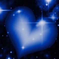 a blue heart with stars in the background