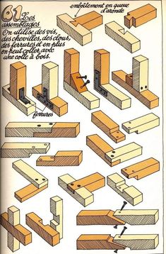 woodworking diagrams showing different types of pieces