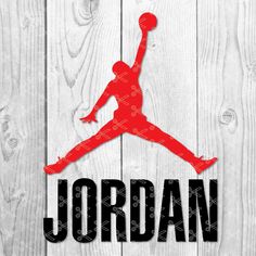 the jordan logo on a wooden background