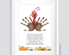 a thanksgiving card with a turkey on it's hand and the words, this isn't just a turkey as you can possibly see