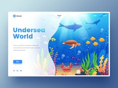 the undersea world landing page is displayed on a computer screen with an ocean scene