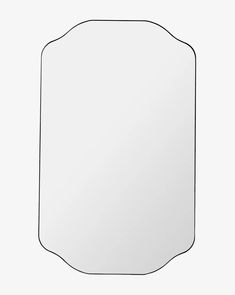 an empty mirror with a black outline on the top and bottom part in white background