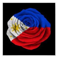 the flag of philippines on a rose shaped flower