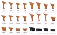 the different types of wooden furniture and their names are shown in this chart, along with each other