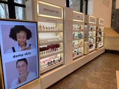 a display in a store filled with beauty products