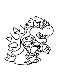 an image of a cartoon character that is in the style of mario bros coloring pages