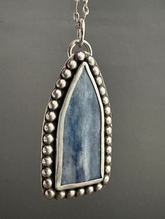 A slice of kyanite has been set in a sterling silver setting. It reminds me of a cathedral window looking out at a serine sky. Chains are not included with my pendants, but you can add one from my website. Any of the chains I sell will work. -Sterling silver- kyanite Art Jewelry Necklace, Cathedral Window, Cathedral Windows, To Shine, Jewelry Creation, Necklace Designs, My Website, Wearable Art, Jewelry Art