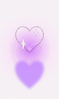 a purple heart with two stars on it