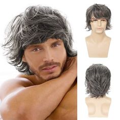 Category:Synthetic Wig; Gender:Men's; Wig Type:Natural Wigs; Occasion:Birthday,Thanksgiving,Vacation,Party / Evening,Daily Wear; Age Group:Adults; Color Shade:Gray,Light Brown,Black; Hair Material:Synthetic Hair; Cap Construction:Machine Made; Texture:Curly; Length:Short; Features:Fluffy,Comfy,Fashion,Cosplay,Party; Heat Resistant:Yes; Listing Date:05/17/2022; Cap Circumference:; Front to Back:; Nape of Neck:; Side to Side Across Forehead:; Side to Side Over Top:; Temple to Temple Across Back:; Layered Blonde, Headband Men, Mens Wigs, Grey Wig, Cosplay Hair, Wig Short, Natural Wigs, Hair Replacement, Brown Blonde