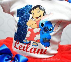 This set is perfect for your Lilo and Stitch Event! Set includes a 4 layer Red tutu trimmed in glitter and satin ribbon,and a custom Lilo and stitch tee.HAIRBOW IS INCLUDED FOR A LIMITED TIME ONLY!Checkout our Other tutu sets in our shop under the tutu set section,if you dont see what you are looking for,contact us for a custom! WE DO NOT EXCEED PAST SIZE 6 If you are unsure of sizing please scroll to the last photos for our size charts, or visit our size charts here--> https://pinktoesnhairbows Stitch Birthday Outfit, Lilo And Stitch Disney Outfit, Lilo And Stitch Birthday Shirts, Lilo Dress Pattern, Lilo And Stitch Dress Pattern, Lilo And Stitch Birthday Girl Shirt, Outfit Cumpleaños, Stitch Dress, Red Tutu