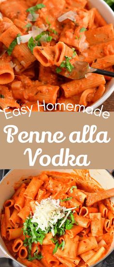 easy homemade penne alla vodka recipe in a bowl