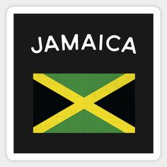 jamaica flag with the word jamaica on it