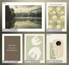 four different types of wallpapers with the words william mowerer on them