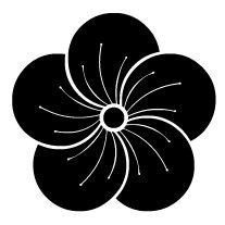 a black and white flower on a white background