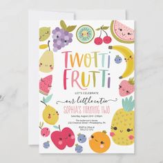 a card with fruit and berries on it