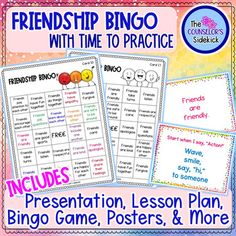 Looking for a way to teach your students how to make friends? Me, too! That's why I created this lesson. During this lesson students will play Bingo and they will practice friendship actions that are on the bingo cards. For example, one bingo item is, "Friends ask questions." So, in the presentation you will find directions to have your students find a partner and take turns asking questions like, "What is your favorite ___?"The more we teach our kids how to be friends, the more they will know how to make connections. And my hope is if they are making more connections, they will feel less alone. In this product you will find multiple choices in how to use it. You can teach the lesson with or without the built in friendship actions. You can teach it with or without the activity sheet and po Sel Interventions, Friendship Bingo, Star Activities, Friendship Crafts, Find A Partner, Guidance Lessons, Learning Printables, Elementary School Counseling, Make Friends