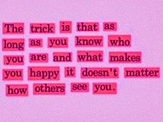 the words on pink paper are written in black and white, with red squares around them