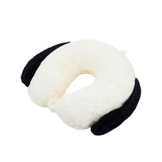 a white and black neck pillow on a white background