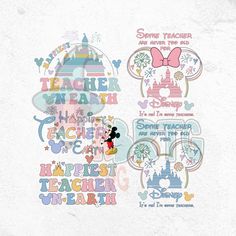 the back and side of mickey mouse's teacher svf files for cricut