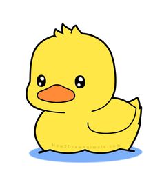 a yellow rubber ducky sitting on the ground with its head turned to the side