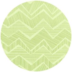 an abstract green and white pattern on a circular surface with lines in the middle, forming a zigzag design