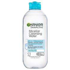 This all-in-1 Micellar Cleansing Water is a face cleanser and waterproof makeup remover that is gentle on skin, yet tough on makeup. Like a magnet, micelles capture and lift away dirt, oil and makeup without harsh rubbing. Removes tough makeup even the leading wipes can't, leaves less waterproof mascara residue. Use Waterproof Micellar Cleansing Water face wash and Garnier Reusable Eco Pads. This facial cleanser and waterproof makeup remover cleanses to remove stubborn makeup, leaving skin clean Rose Water For Skin, Waterproof Makeup Remover