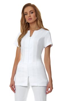 Beauty Salon Uniform Ideas, Nurse Fashion Scrubs, Modern Uniform, Stylish Scrubs