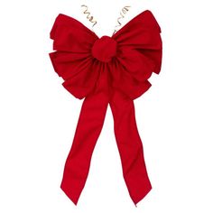 a red bow with the word happy on it's front and back ends down