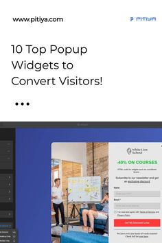 10 Top Popup Widgets to Convert Visitors! Displaying a popup from White Lion School offering a 40% discount on courses in exchange for subscribing to their newsletter. Technical Skills