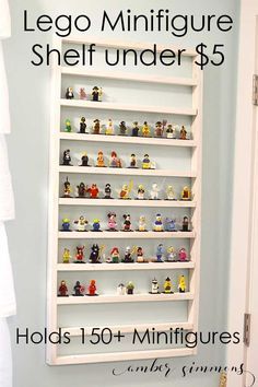 there is a shelf with many legos on it