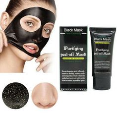 Purifying Black Peel-off Mask Facial Cleansing Blackhead Remover Charcoal Mask | eBay Chin Blackheads, Blackheads Mask, Black Peel Off Mask, Mud Face Mask, Blackhead Mask, Clean Blackheads, Tumeric Face Mask, Charcoal Face Mask, Green Tea Mask