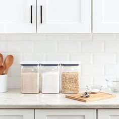 the kitchen counter is clean and ready to be used as an appliance for cooking