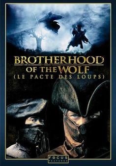 the movie poster for brotherhood of the wolf, featuring two men with masks on their faces