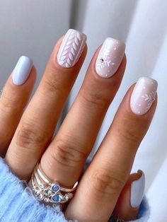 #BEAUTY, #RELATIONSHIPS #Fashion #Animals #Outfits #Winter Outfits #Animals White Christmas Nails, Blue Christmas Nails, Winter Nails Gel, Short Gel Nails, Cute Christmas Nails, Christmas Nails Easy, Sweater Nails